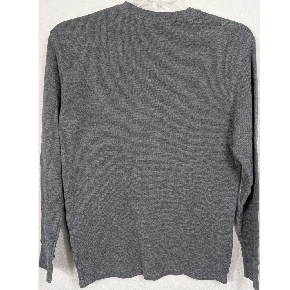 Polo Ralph Lauren Sleepwear Men M Gray Waffle Knit Thermal Long Sleeve Shirt